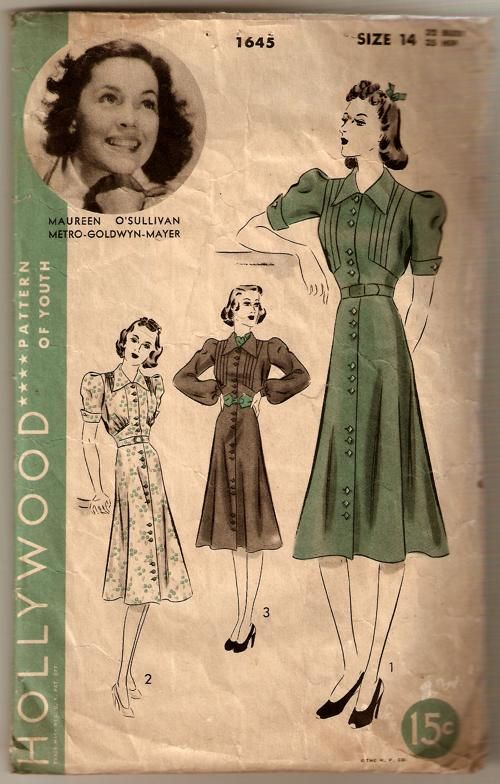 patron de couture robe 1938