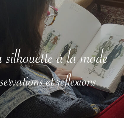 Personne qui lit un livre d'illustration de mode des années 1920 - Silhouettes à la mode Carnet de recherches de Lucie Choupaut