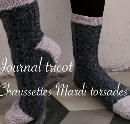 Journal tricot : fin des chaussettes Mardi torsades - anar(t)chie, journal de bord