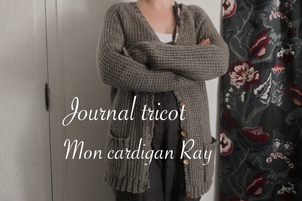 Journal tricot : fin du cardigan Ray d'Alice Hammer - anar(t)chie,journal de bord