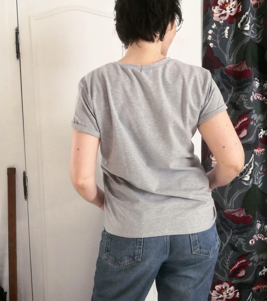 dos du t-shirt Jeanne en jersey gris chiné