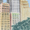 détail de l'illustration en couleurs "l'histoire de wall street" par Lucie Choupaut