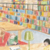 Détail de l'illustration "Au travail à la New York Public Library"