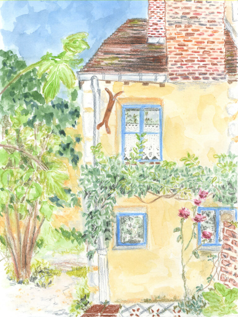 illustration en couleurs d'une maison du Perche