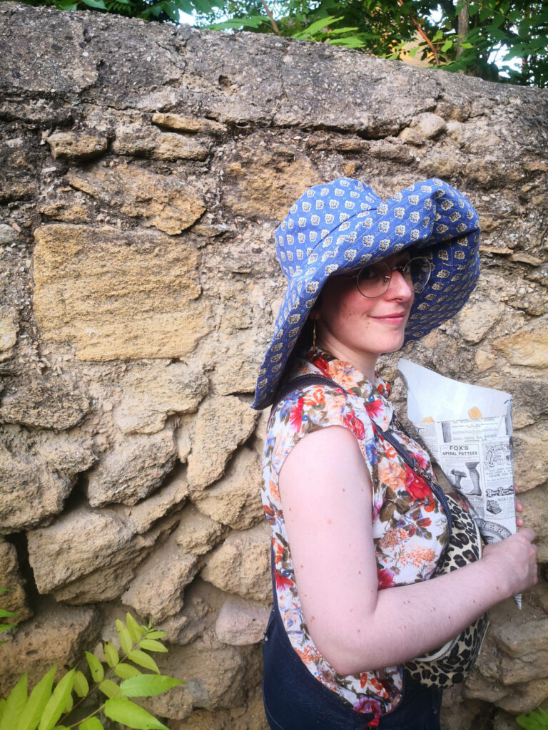 photo du bob Dido en tissu provençal bleu et jaune