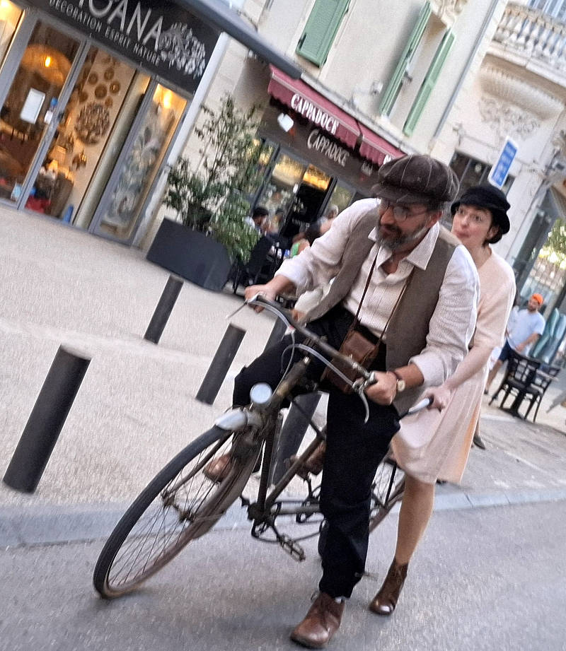 photo d'un démarrage en côte avec le tandem