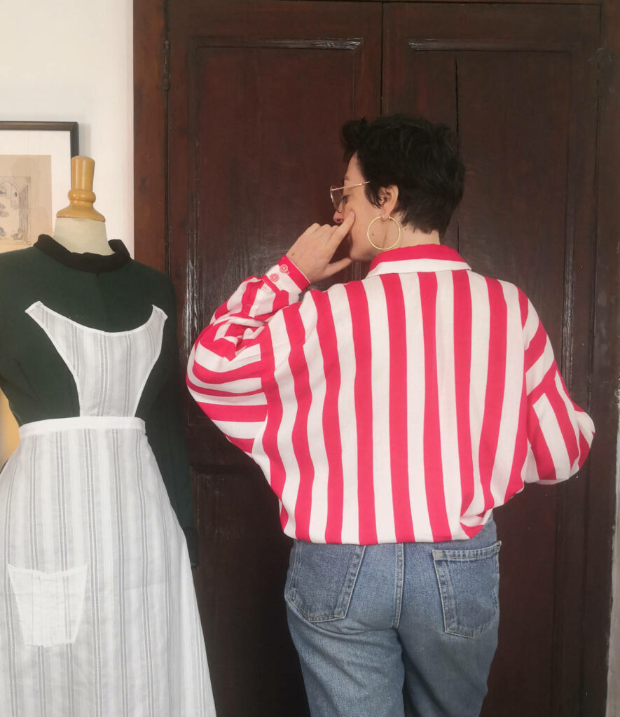 dos de la chemise en viscose rayée Atelier Brunette