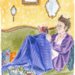 Portfolio - illustration d'une femme qui lit Lucie Choupaut