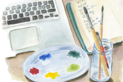 Portfolio - nature morte à la palette de peinture Lucie Choupaut