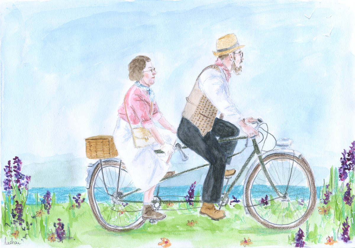 Portfolio - illustration d'une balade en tandem en 1936 Lucie Choupaut