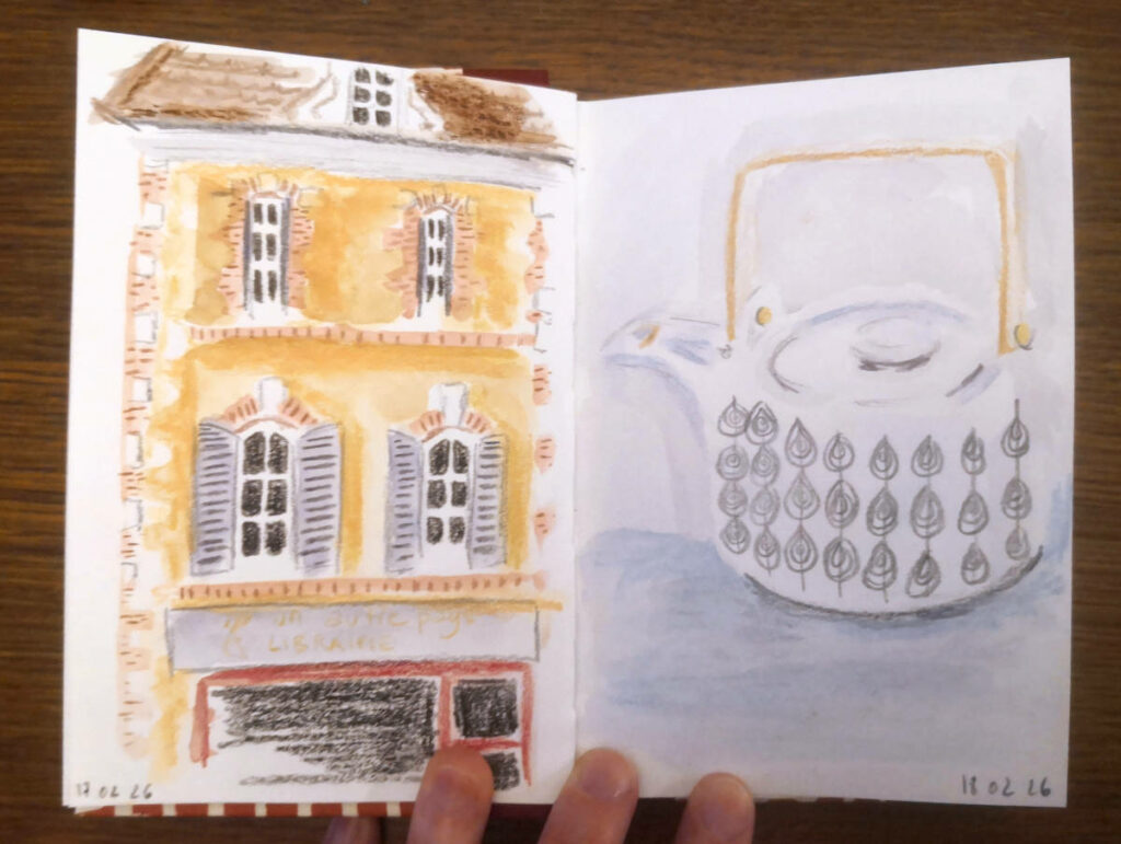 double page de mon carnet d'observation en couleurs