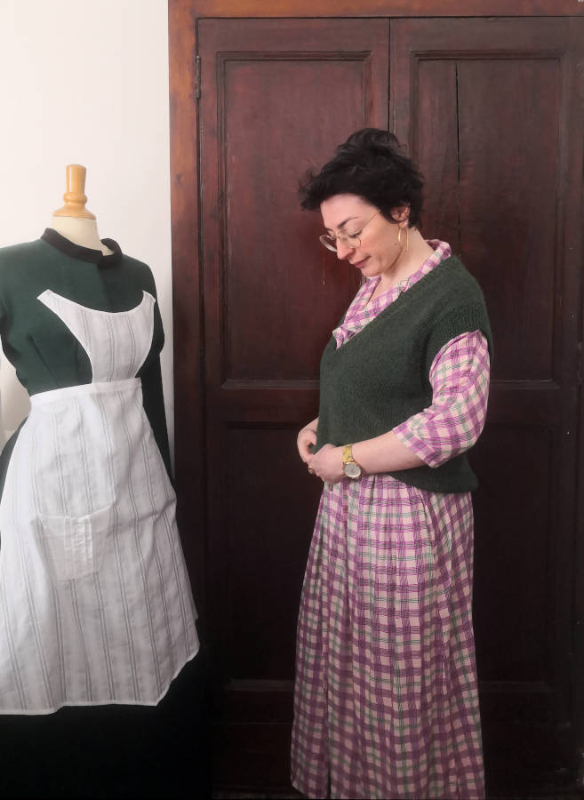 côté du pull Victor en coloris vert