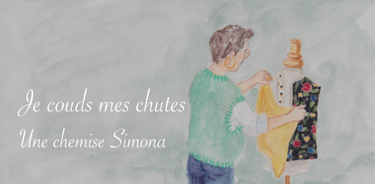Illustration couture de la chemise Simona en chutes de viscose - Lucie Choupaut