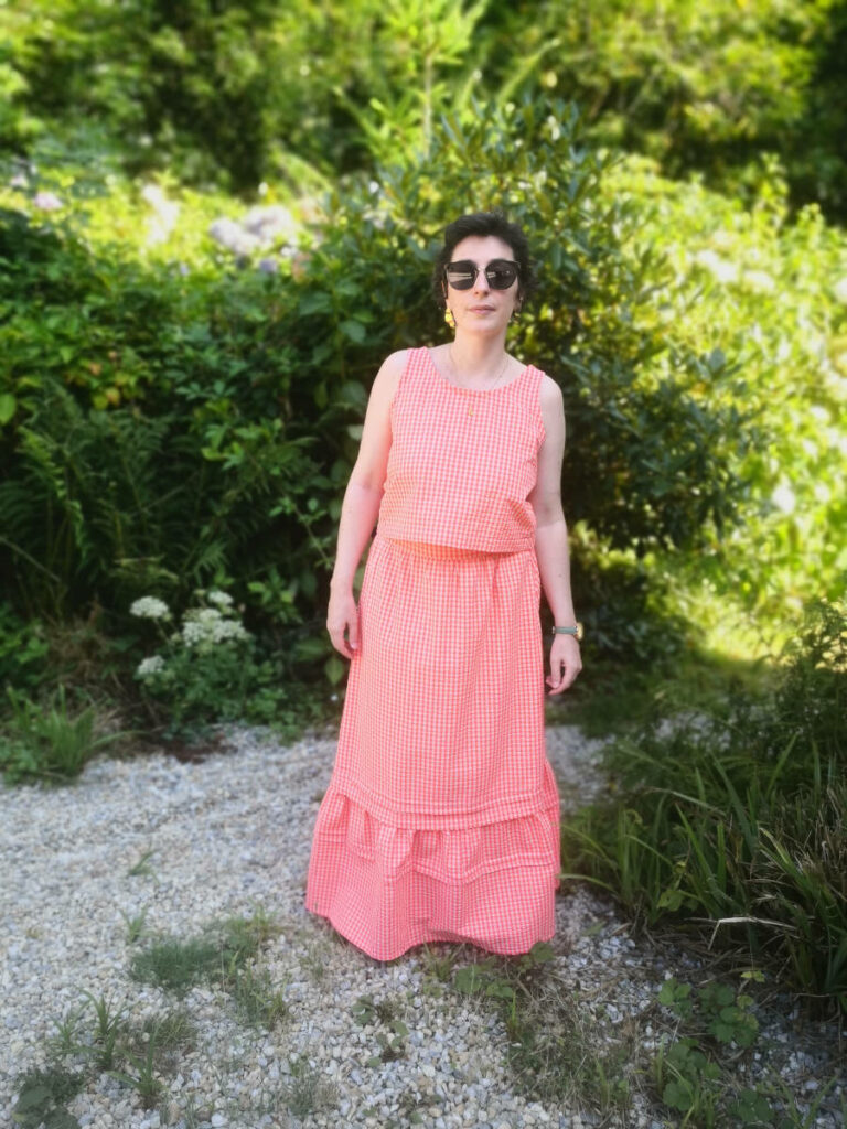 Ensemble en vichy avec la jupe Rose Mary de Lise Tailor